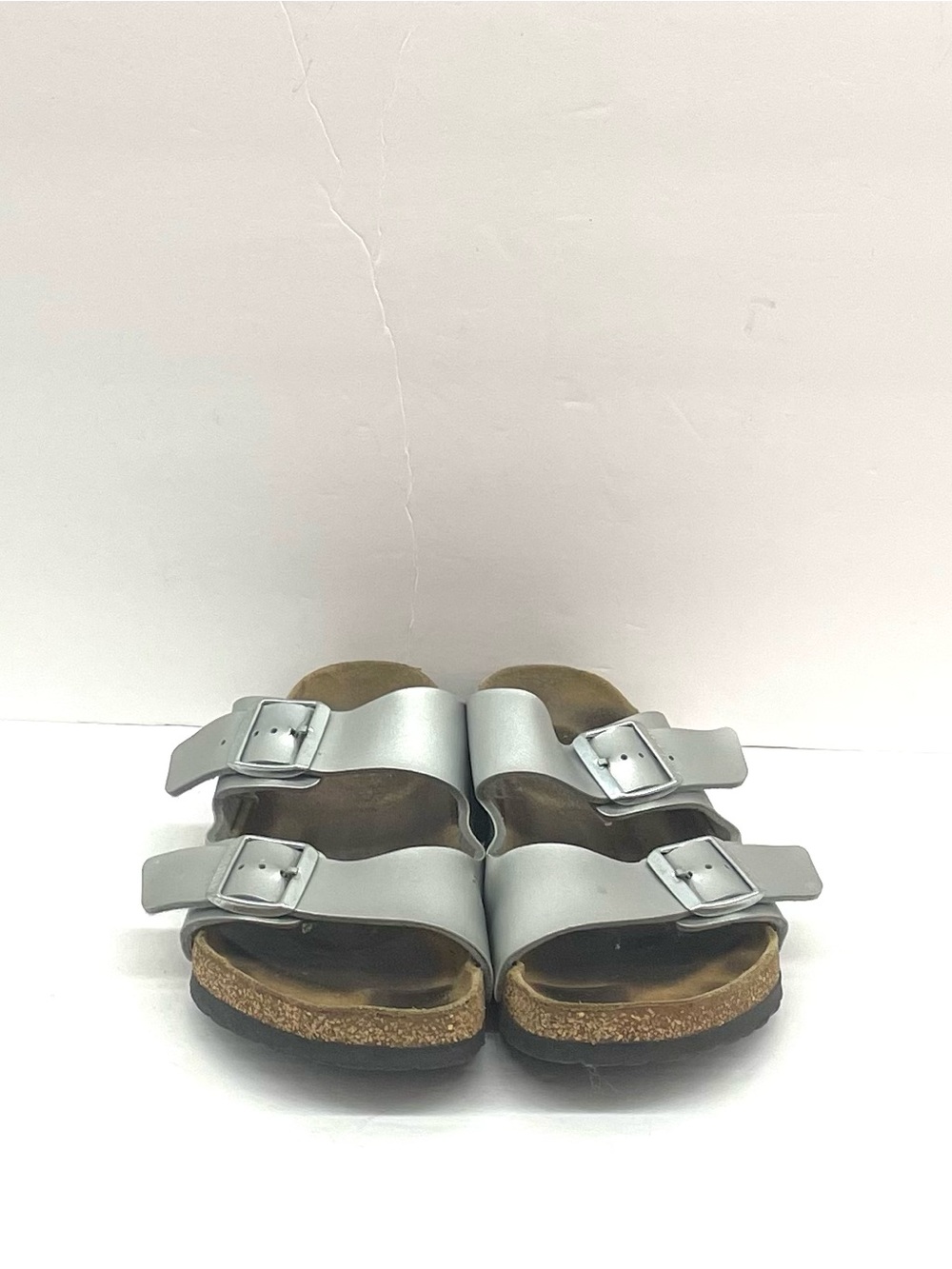 Birkenstock Silver Double-Buckle Women’s Sandals Sz 9